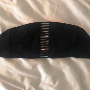 Black bandeau swim top